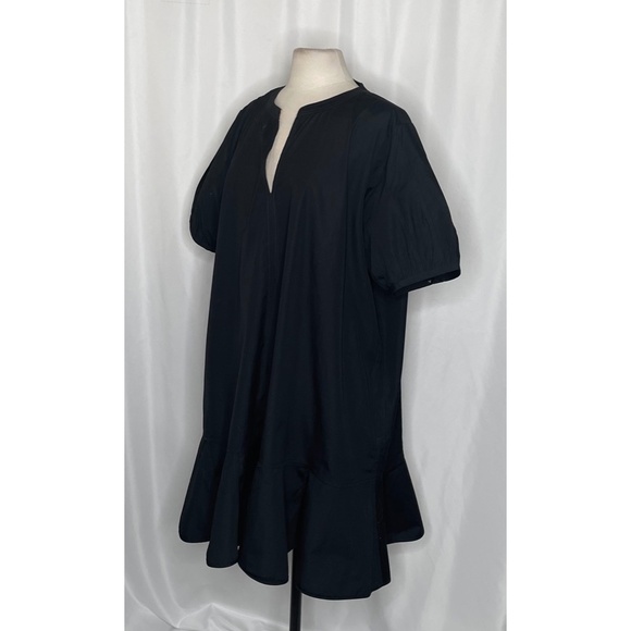 NWT!! J. CREW Delilah Dress Cotton Poplin Solid Black Mini Ruffle Preppy 3X - Picture 6 of 15